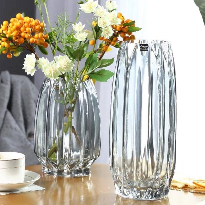 Vaz de sticl mare, simpl, nordic, de culoare transparent, hidroponic,  bogat din bambus, vaz de trandafir, ornamente pentru aranjamente florale  pentru sufragerie (Vaze) - Lumen Store